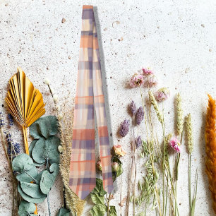 Gravata Xadrez do tartan bege laranja verificação moderna