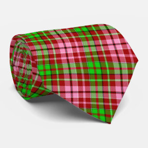 Gravata Xadrez Escocês Rosa e Verde Vermelho