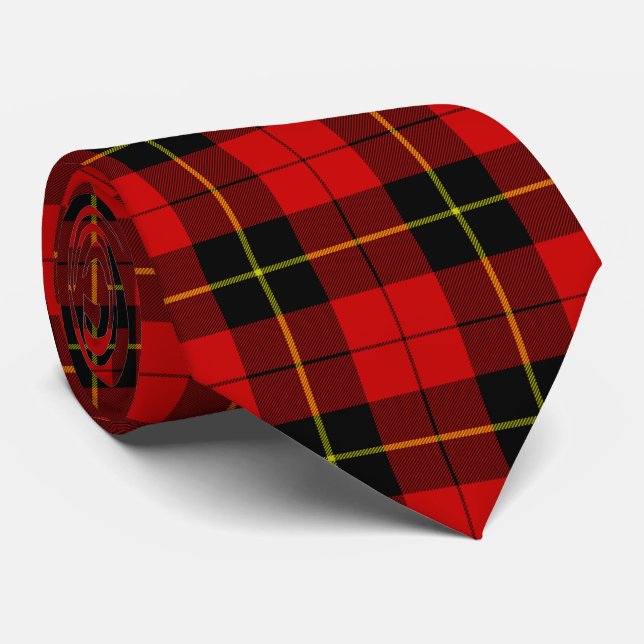 Gravata Xadrez preto Wallace Tartan (Rolled)