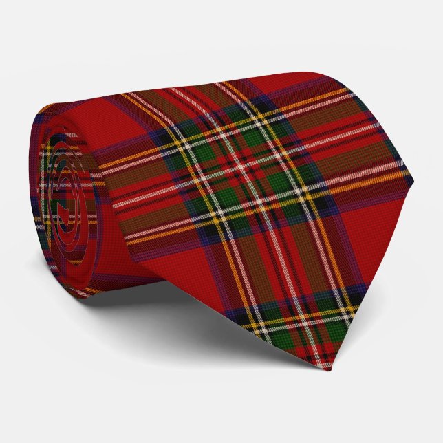 Gravata Xadrez Real Stewart Clan Tartan (Rolled)