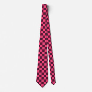 Gravata Xadrez Roxo e Rosa