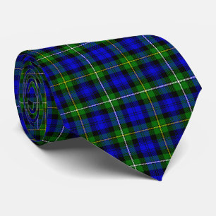 Gravata Xadrez verde azul Campbell tartan