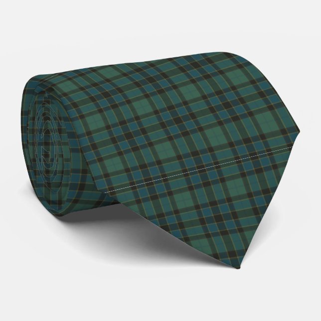 Gravata Xadrez Verde Azul Estilo Tradicional (Rolled)