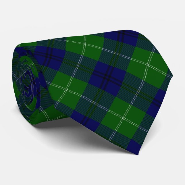 Gravata Xadrez verde-azul-olefante-tartan (Rolled)