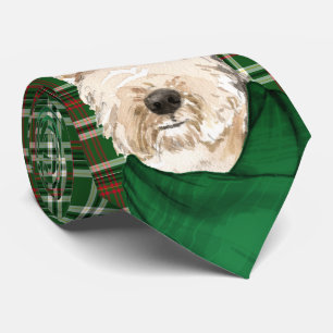 Gravata Xadrez Verde Lakeland Terrier Dog Lover Natal