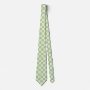 Gravata Xadrez Verde Menta Pastel e Amarelo Pálido