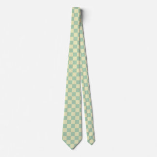 Gravata Xadrez Verde Menta Pastel e Amarelo Pálido