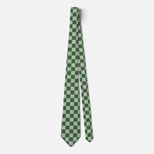 Gravata Xadrez Verde Musgo e Sage Claro