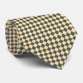 Gravata Yellow Green Checker Diamond Pattern
