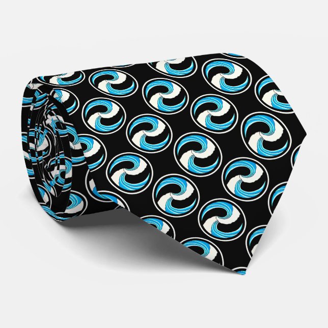 Gravata Yin Yang Waves (Rolled)