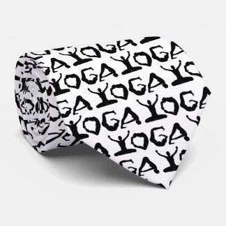 Gravata Yoga preto e branco Silhuettes