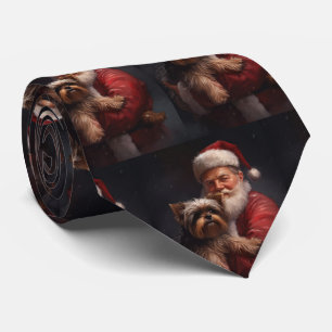Gravata Yorkshire Terrier Papai Noel Festivo Natal