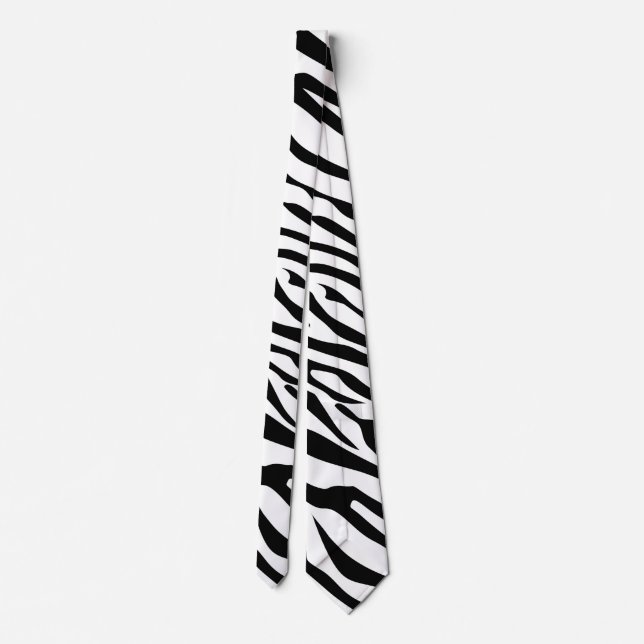 Gravata Zebra de Cor de Fundo Personalizável (Verso)