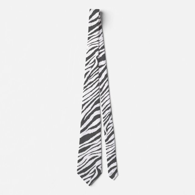GRAVATA ZEBRA STRIPE BRANCO E PRETO (Frente)