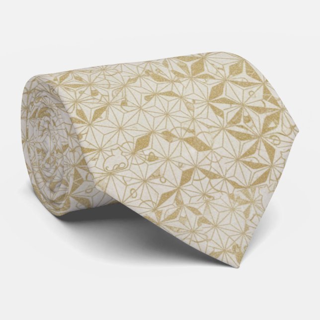 Gravata Zen Geometry: Traditional Japanese Kamon & Text (Rolled)