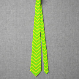 Gravata ziguezagues verdes neon e amarelos
