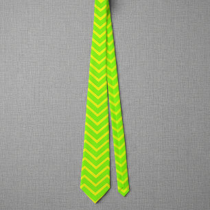 Gravata ziguezagues verdes neon e amarelos