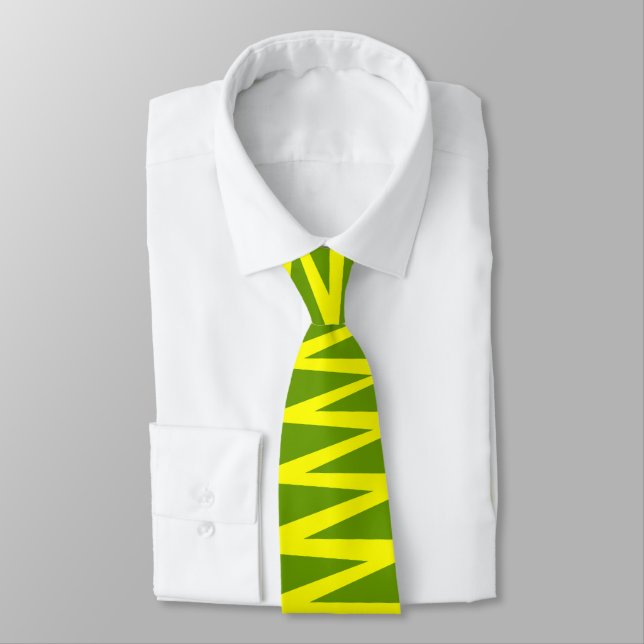Gravata Zigzag - Amarelo em verde 669900 (Amarrado)