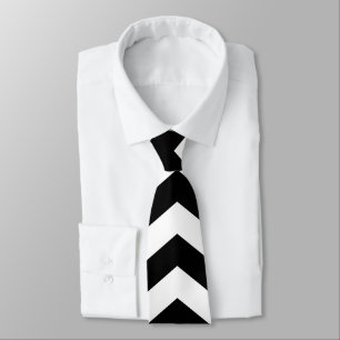 Gravata Zigzag Chevron Preto E Branco