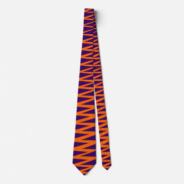 Gravata Zigzag - Laranja no Deep Purple 330066 (Frente)