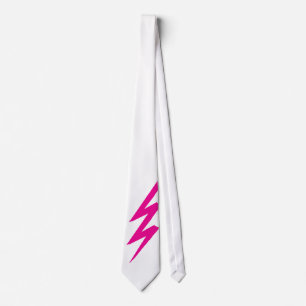 Gravata Zigzag Rosa Lightning Bolt Novelty Party Neck