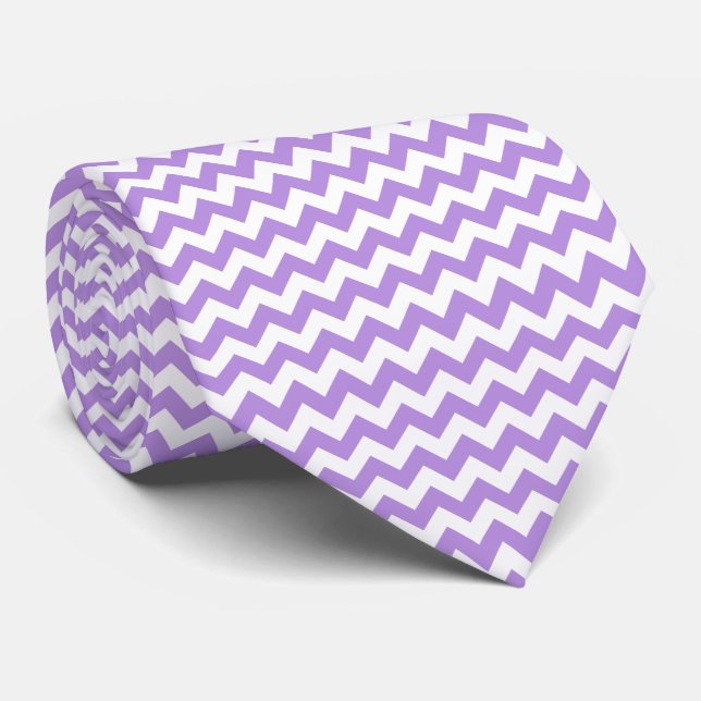 Gravata Zigzag Roxo, Chevron Roxo, Padrão Geométrico (Rolled)