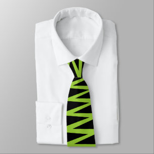 Gravata Zigzag - Verde marciano sobre preto
