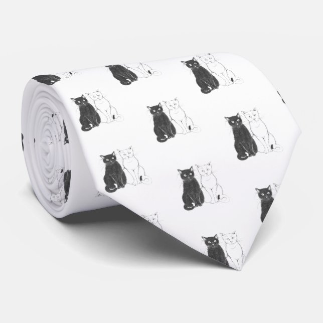 Gravata Zwei Katzen Krawatte (Rolled)