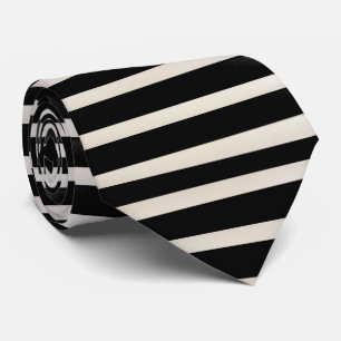 Gravatas de Design Masculinos Black and White Stri