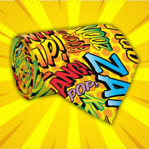 Gravatas de Super-Herói SOUNDS Pop Art de Quadrinh