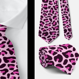 Gravatas Estampa de Leopardo Rosa para Noivos Casa