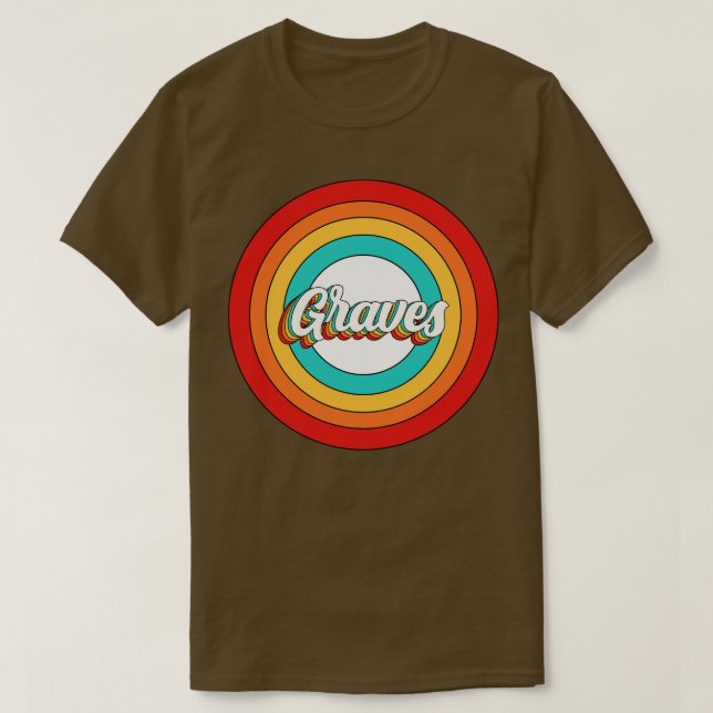 Graves Nome Camisa Vintage Graves Círculo (Frente do Design)
