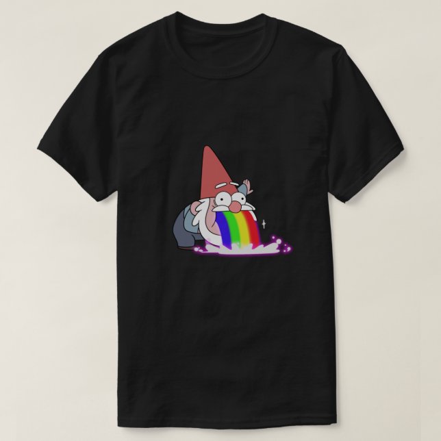 Gravidade Cai Gnome Clássico T-Shirt (Frente do Design)