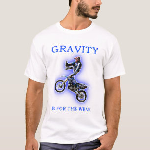 Gravidade Para a Camiseta Motocross de Moto Fraca 