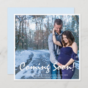 Gravidez Fotográfica em breve Anúncio de bebê azul