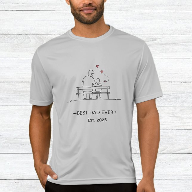 Gray "Best Dad Ever" T-Shirt for Men  (Criador carregado)