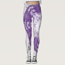 Gray Purple Fractal Art Leggings