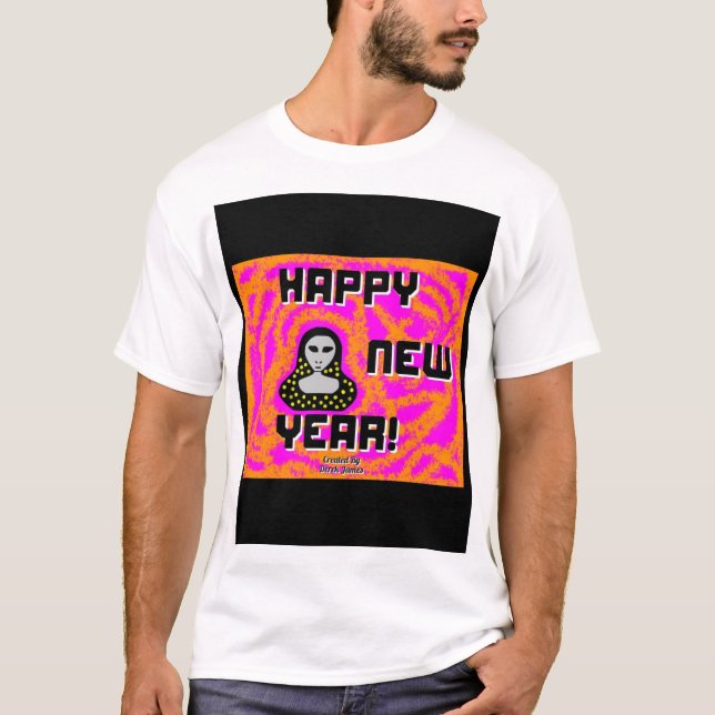 Grays New Year Deseja Camisa Branca Básica Masculi (Frente)