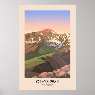 Grays Peak Colorado USA Travel Poster