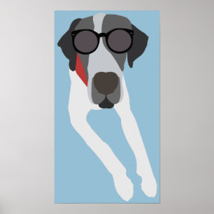 Great dane com poster dos óculos de sol