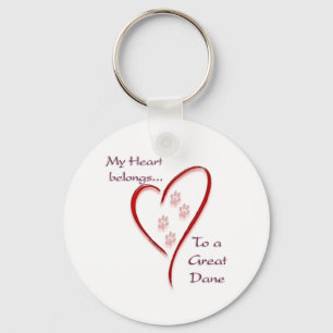 Great Dane Heart Pertence a Chaveiro