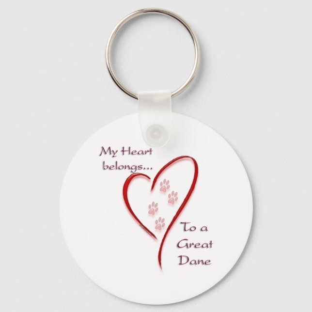 Great Dane Heart Pertence a Chaveiro (Frente)