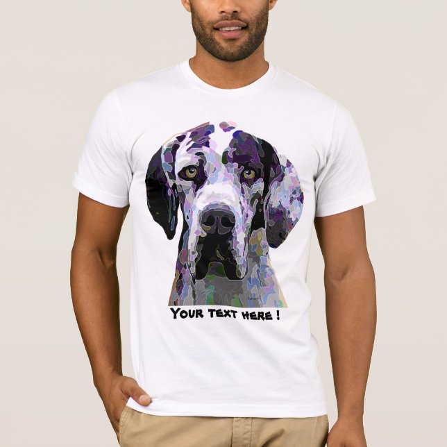 Great dane que brilha o t-shirt das cores (Frente)