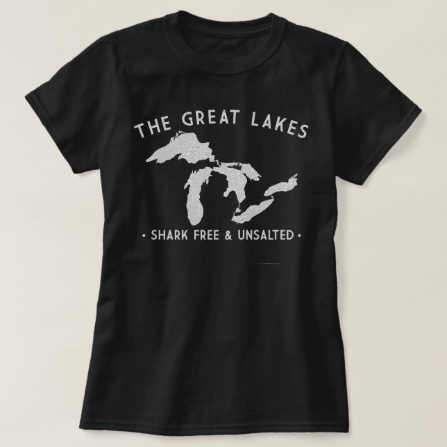 Great Lakes Shark Free and Unsalted Funny Pullover (Frente do Design)