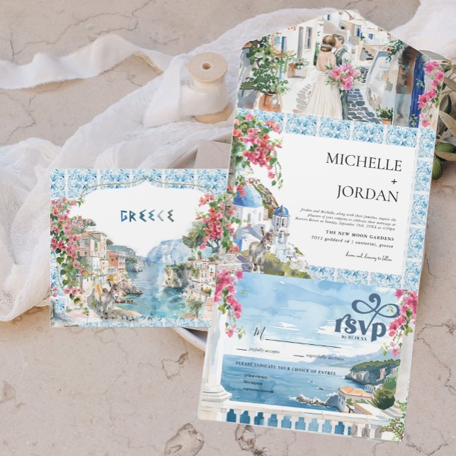 Grécia | Casamento mediterrânico Ilustrado (Criador carregado)