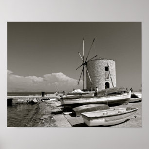 Grécia, Corfu, Velha Moinho, Poster