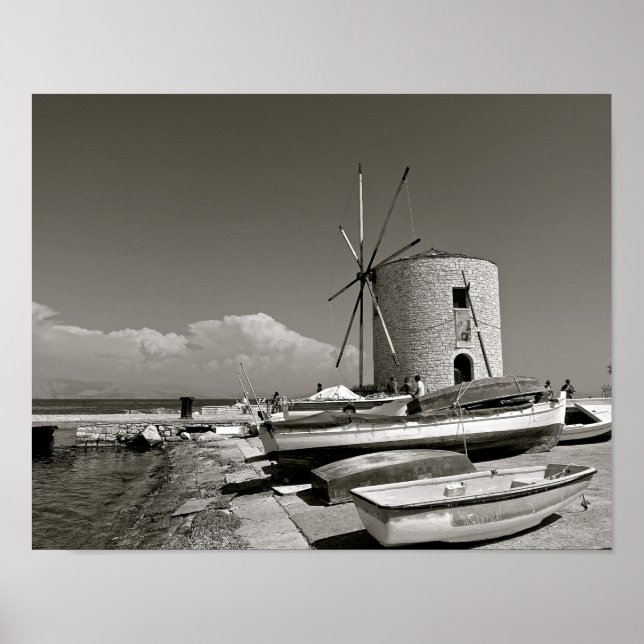 Grécia, Corfu, Velha Moinho, Poster (Frente)