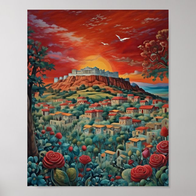 Grécia de Impressão de Atenas, Papel Poster de Val (Frente)