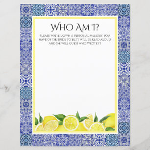 Grecian Blue e Lemon "Quem sou eu" jogo de Chá