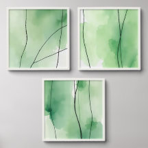 green abstract prints